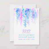 Cascade cascade bleu violet mariage RSVP réponse (Dos)
