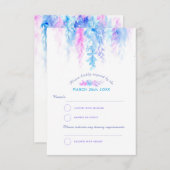 Cascade cascade bleu violet mariage RSVP réponse (Devant / Derrière)