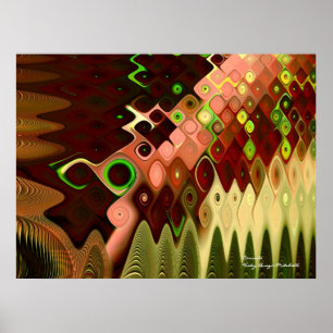 Cascade Cool Abstract Fine Art Fractal Poster