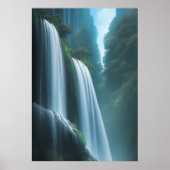 Cascade dans la forêt | AI Art Poster (Devant)