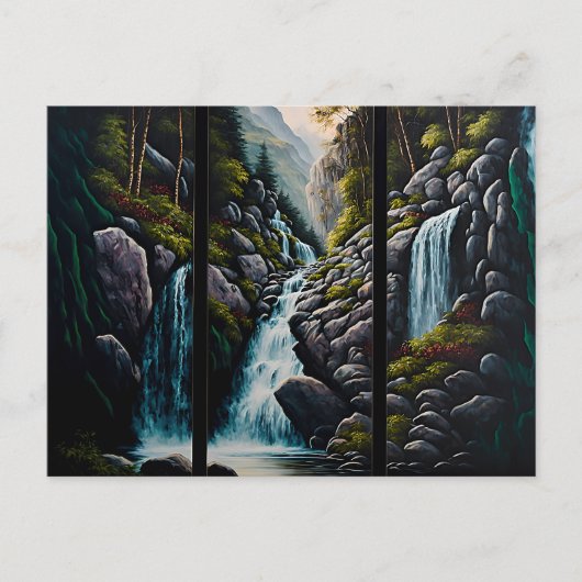 Cascade dans l'impression huiles - carte postale t (Devant)