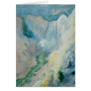 Cascade dans Yellowstone par Twachtman, Art ancien