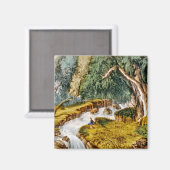 Cascade d'argent — Magnet de montagnes blanches (Recto/Verso)