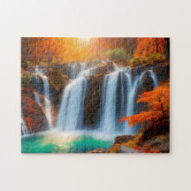 Cascade d'automne 1 Easy Cerveau Art Puzzle Photo