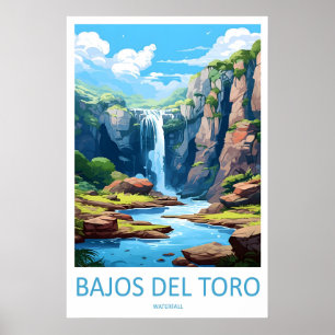 Cascade de Bajos Del Toro Affiche de voyage vintag