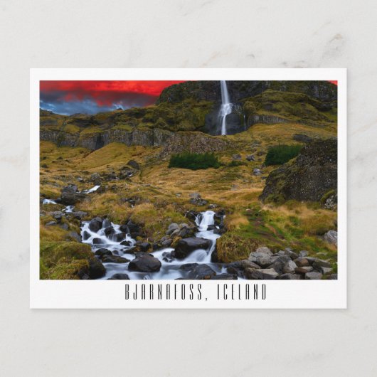 Cascade de Bjarnafoss, carte postale islandaise (Devant)