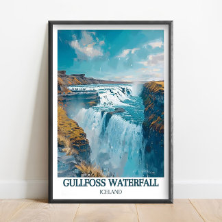 Cascade de Gullfoss Islande Art - Affiche de Gullf
