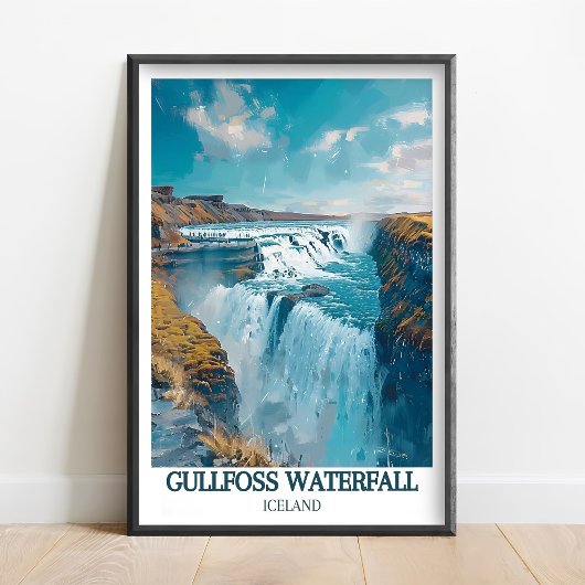 Cascade de Gullfoss Islande Art - Affiche de Gullf