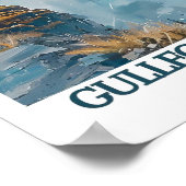 Cascade de Gullfoss Islande Art - Affiche de Gullf (Coin)