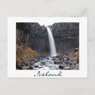 Cascade de Svartifoss en Islande carte postale bla