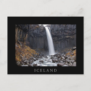 Cascade de Svartifoss, Islande carte postale en te