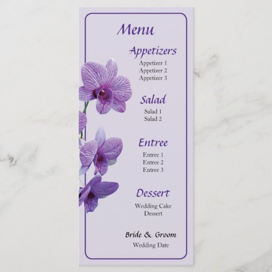 Cascade d'Orchidées Violettes Menu (Devant)