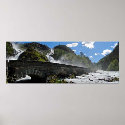 Cascade en latefossen en Norvège poster (Devant)