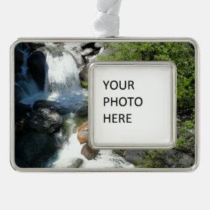 Cascade Falls in Yosemite National Park Verzilverd Kader Ornament