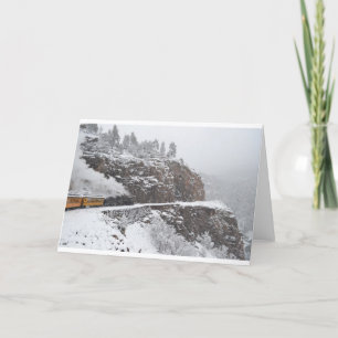 Cascade Gorge aan boord van de Polar Express Feestdagen Kaart