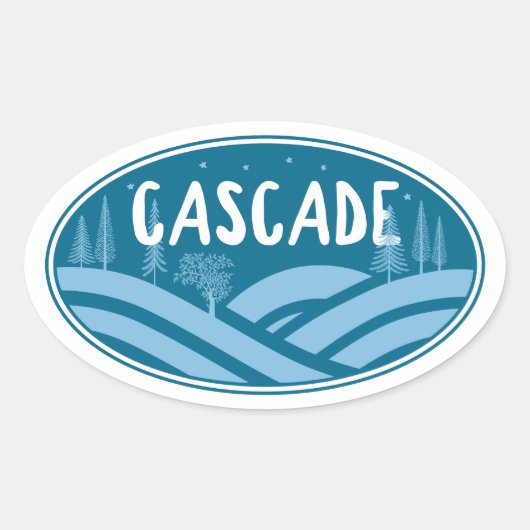 Cascade Idaho Outdoors Ovale Sticker (Voorkant)