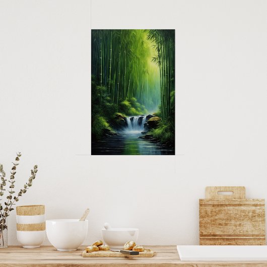 Cascade in Emerald Grove Poster (Keuken)