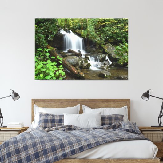 Cascade in Smoky Mountain National Park Canvas Afdruk (Insitu (Slaapkamer))