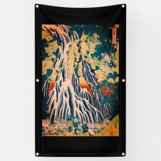 CASCADE JAPONAISE WOODBLOCK IMPRIMER Bannière HOKU
