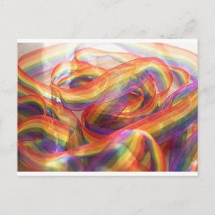 Cascade linten regenboog lint. ansichtkaart briefkaart