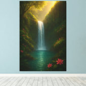 Cascade majestueuse toile de la nature Imprimer (Insitu (Plancher de Bois))