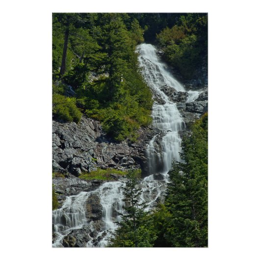 Cascade Mountain Waterfall Foto Afdruk (Voorkant)