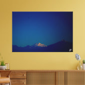 Cascade Mountains bij schemering Langley waterkant Canvas Afdruk (Insitu (Woonkamer))