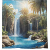 Cascade Oasis Douche rideau avec image personnalis (Devant)