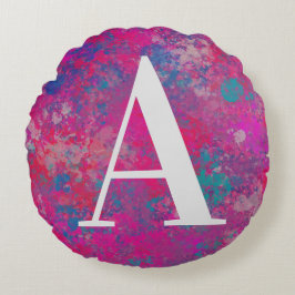 Cascade of Color Red, Pink and Blues Rond Kussen