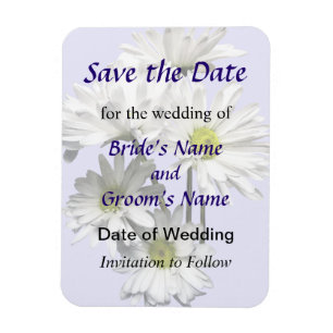 Cascade of White Daisies Save the Date Magneet