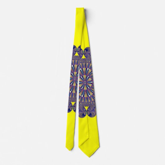 Cascade Peacock Bleu et Jaune clair Cravate (Dos)