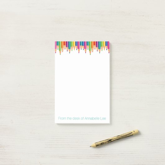 Cascade Rainbow Pencils Post-it® Notes (Op bureau)