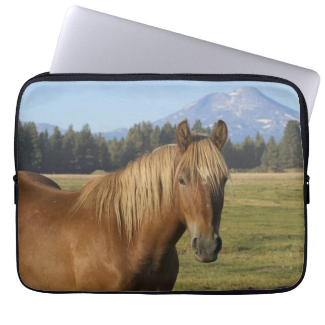 Cascade Range | Kastanjepaarden Laptop Sleeve (Voorkant)