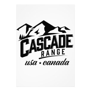 Cascade Range USA Canada logo. Foto Afdruk