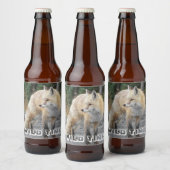 Cascade Red Fox Wildlife Foto gepersonaliseerd Bier Etiket (Flessen)