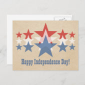 Cascade rouge, blanc et bleu Star 4 juillet Carte (Devant / Derrière)