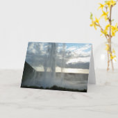 Cascade Seljalandsfoss en Islande carte de voeux (Fleur jaune)