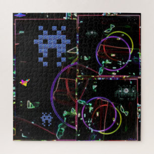 Cascade van elektronische spellen legpuzzel