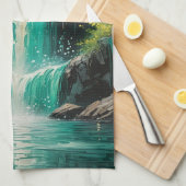 Cascade van sereniteit theedoek (Quarter Fold)