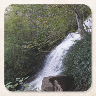 Cascade Waterval, Blue Ridge Mountains Vierkante Kartonnen Onderzetter