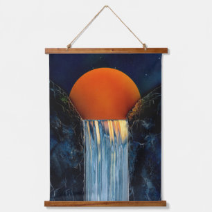Cascaderende Waterval Houten Muur Tapijt Hangend Wandkleed