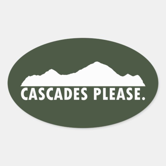 Cascades alsjeblieft ovale sticker (Voorkant)