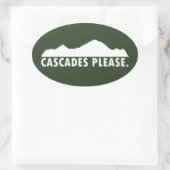 Cascades alsjeblieft ovale sticker (Tas)