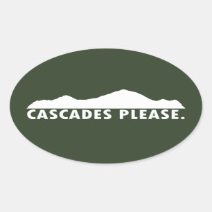 Cascades alsjeblieft ovale sticker