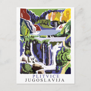 Cascades de Plitvice, carte postale de voyage vint