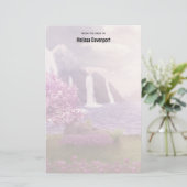 Cascades et cerisiers autour d'un lac Papeterie (Debout devant)