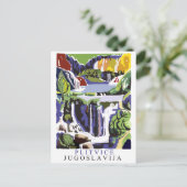 Cascades Plitvice, carte postale voyage vintage (Debout devant)
