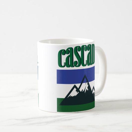 Cascadia  Retro Doug Flag PNW Coffee Mok (Voorkant rechts)