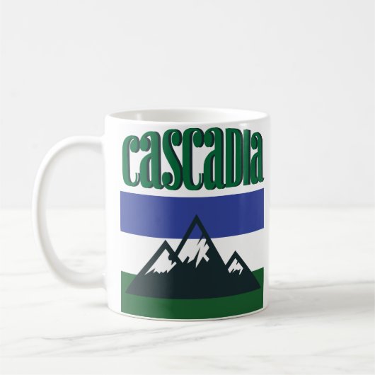 Cascadia  Retro Doug Flag PNW Coffee Mok (Links)