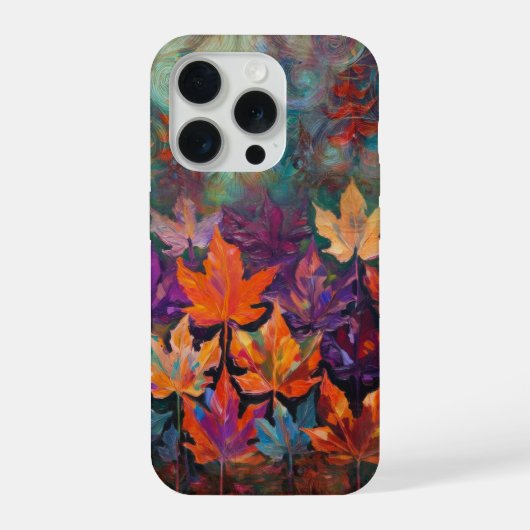 Cascading Autumn Leaves, Colorful Fall Design (Verso)